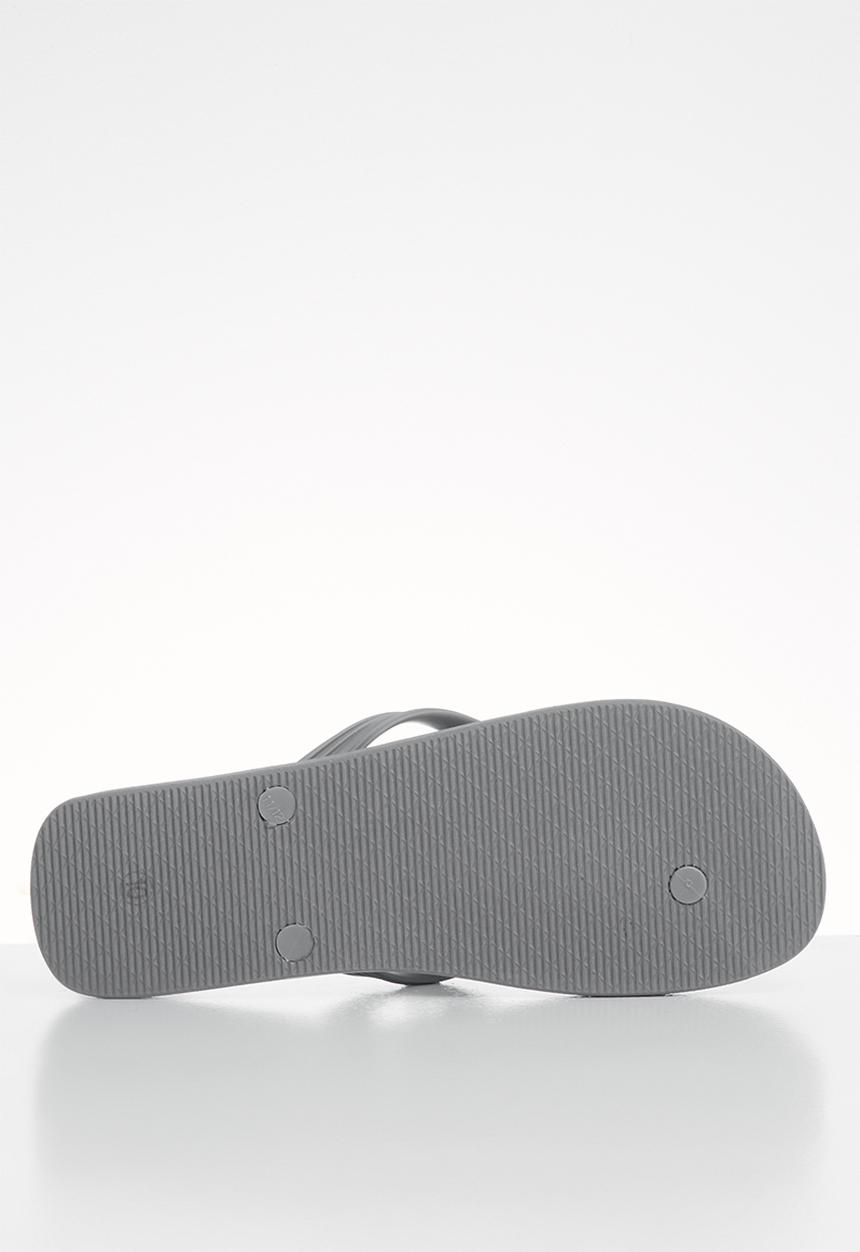 POLO - Andy plain striped flip flop - grey