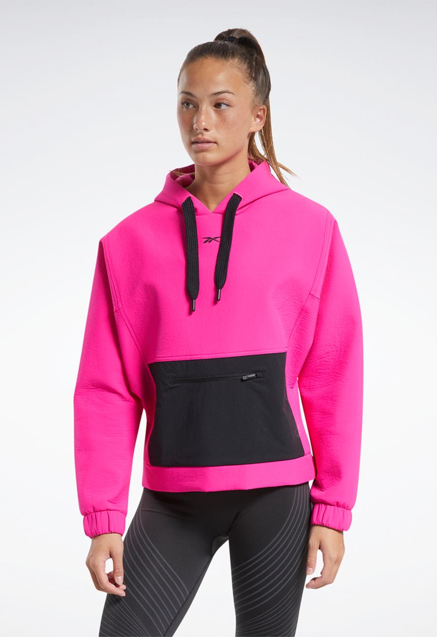Reebok - Ts edge works hoodie - pink & black