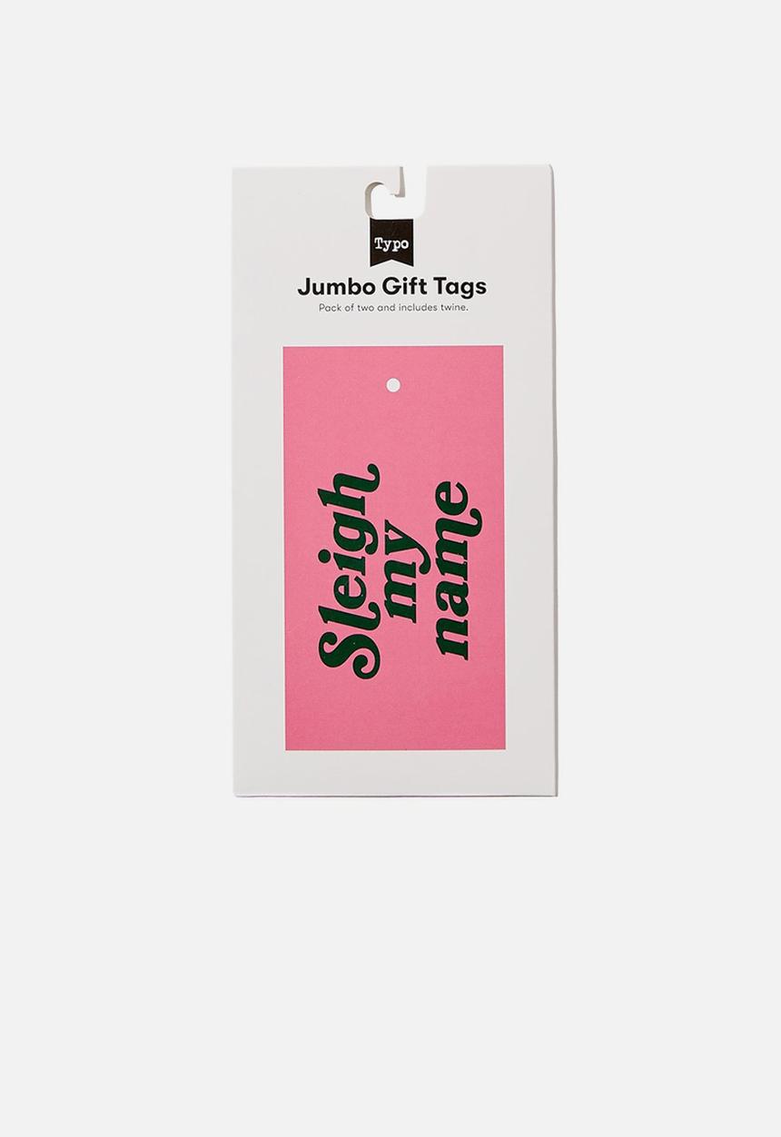 Typo - Jumbo gift tag pack - sleigh my name