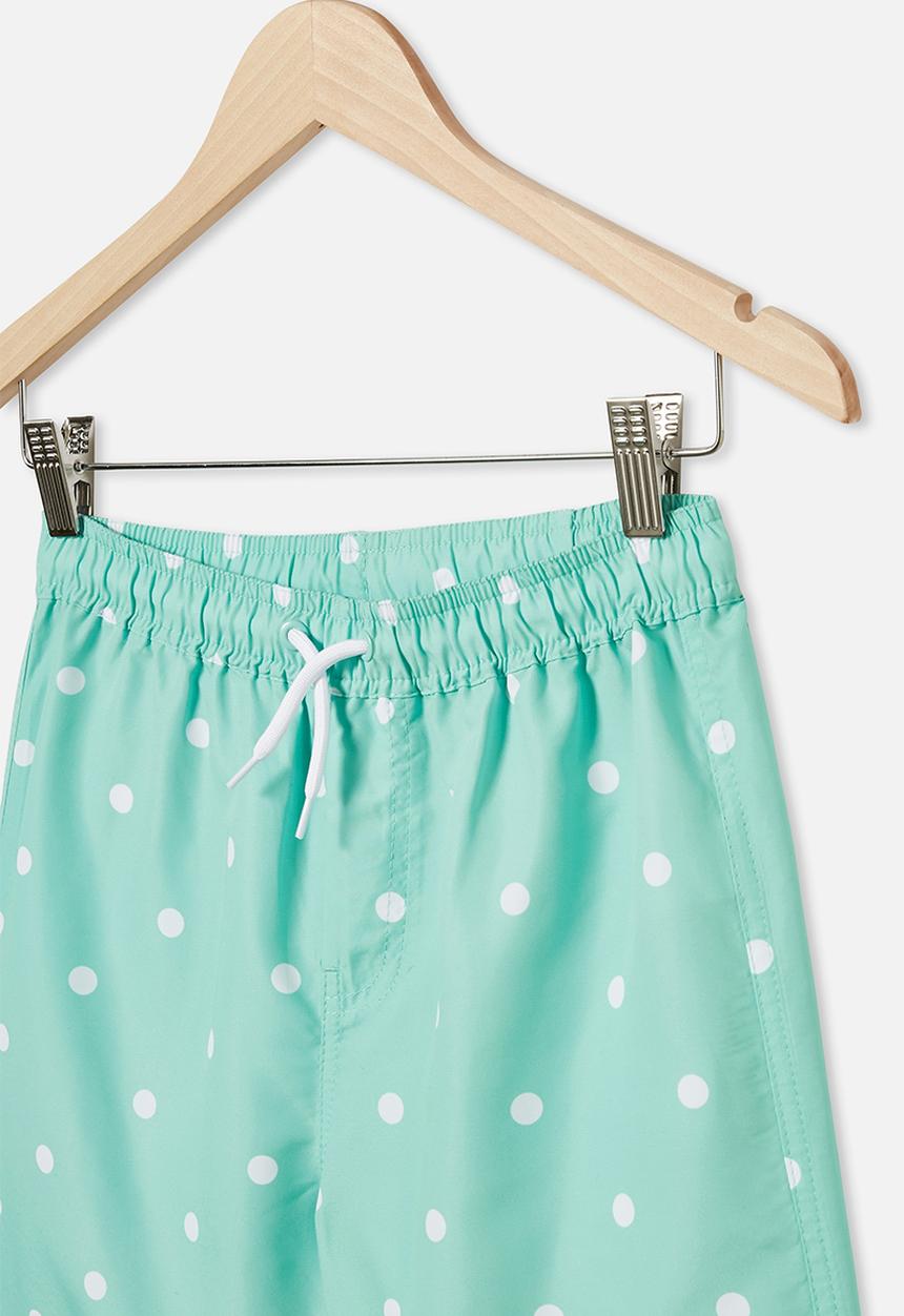 Free by Cotton On - Boys bailey boardshort - green & white 
