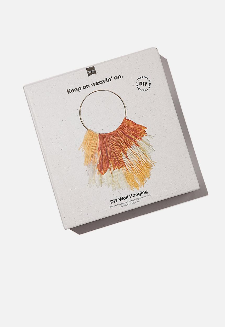 Typo - Diy wall hanging - fringed rust peach ecru
