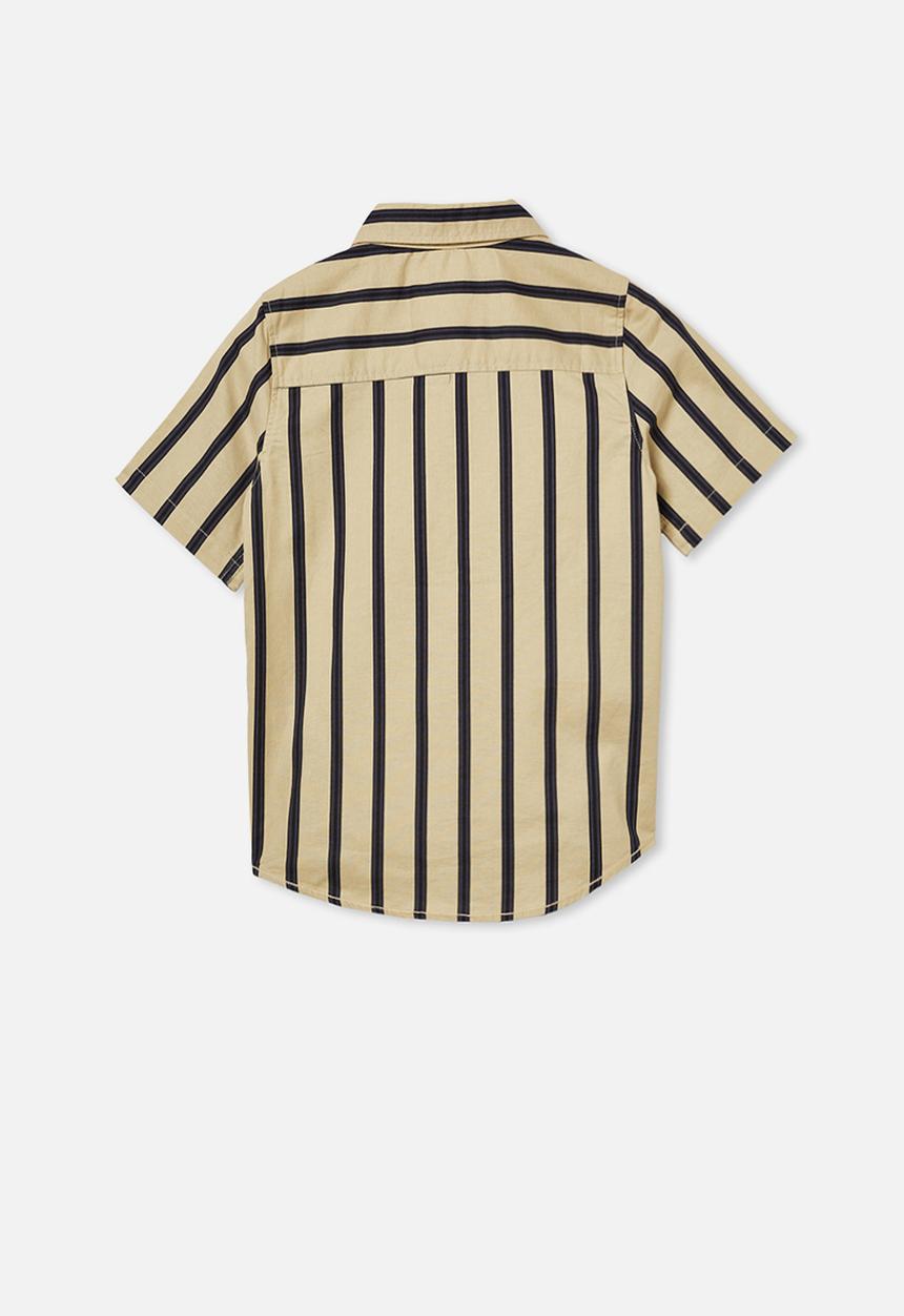 Free by Cotton On - Boys resort short sleeve shirt - neutral & black 