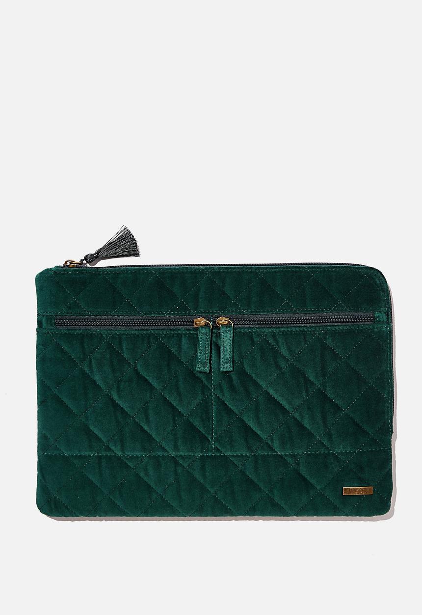 Typo - Oxford 13 inch laptop case vlt - quilted deep green