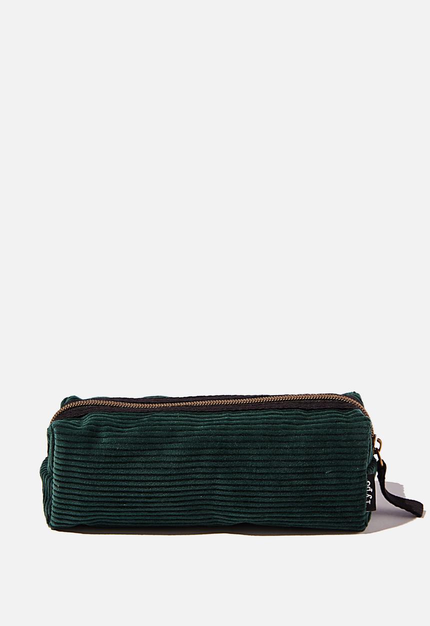 Typo - Bailey pencil case - deep green cord