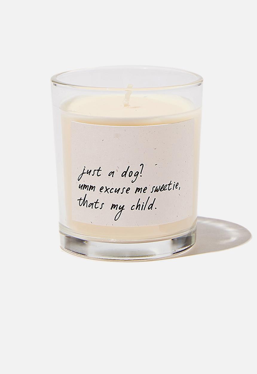 Typo - Talk to me candle small - just a dog