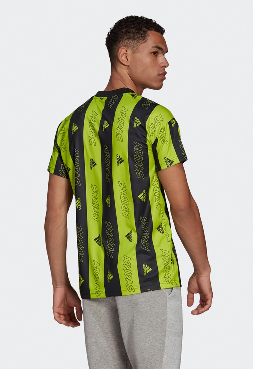 adidas Performance - Must haves graphics jersey tee - semi solar slime & black