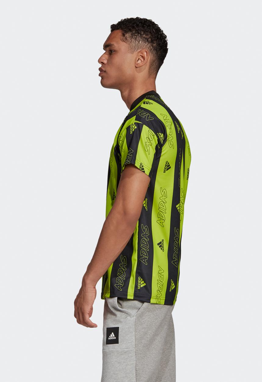 adidas Performance - Must haves graphics jersey tee - semi solar slime & black