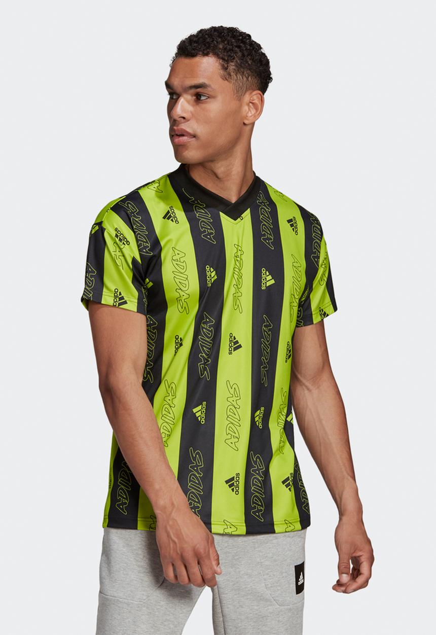 adidas Performance - Must haves graphics jersey tee - semi solar slime & black