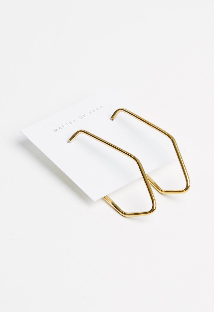 Matter of Fakt - Freeform elongated earrings - brass