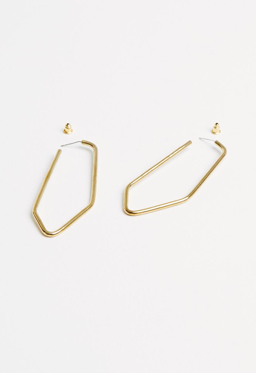 Matter of Fakt - Freeform elongated earrings - brass