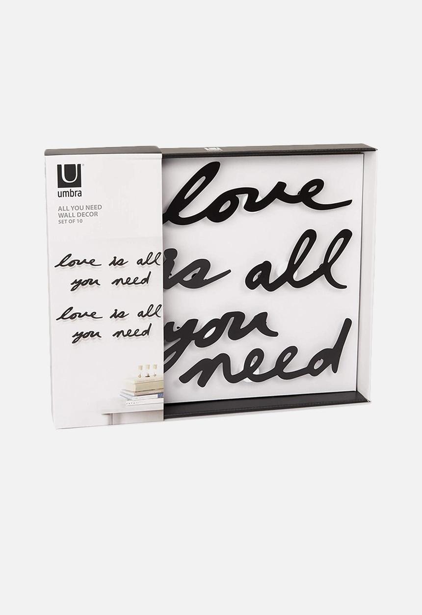 Umbra - Mantra wall dec black - love is all you need