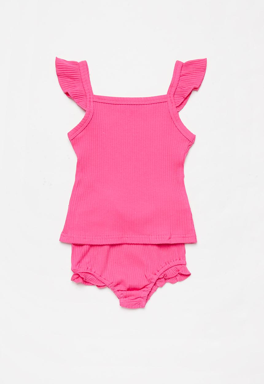 Baby Star - Girls 2 piece ruffle set - pink