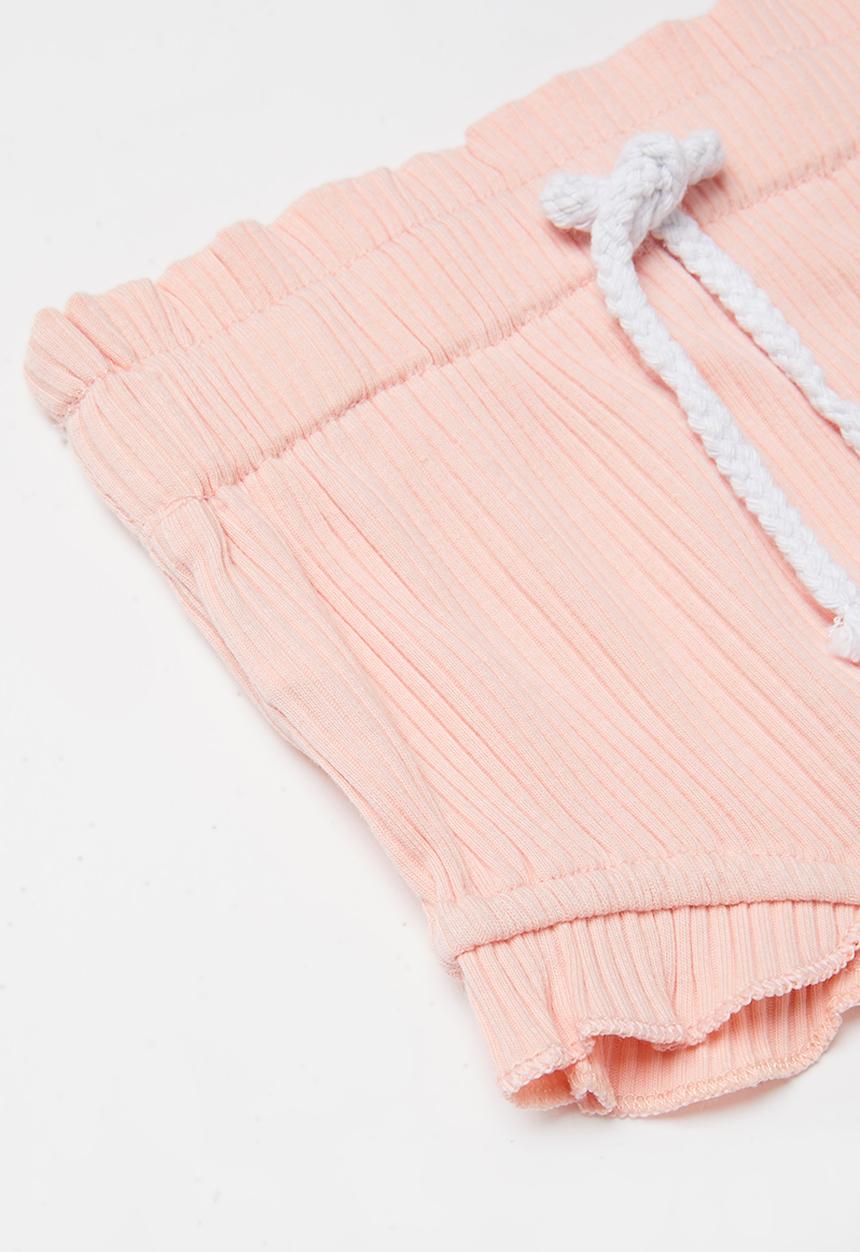 Baby Star - Girls 2 piece ruffle set - peach