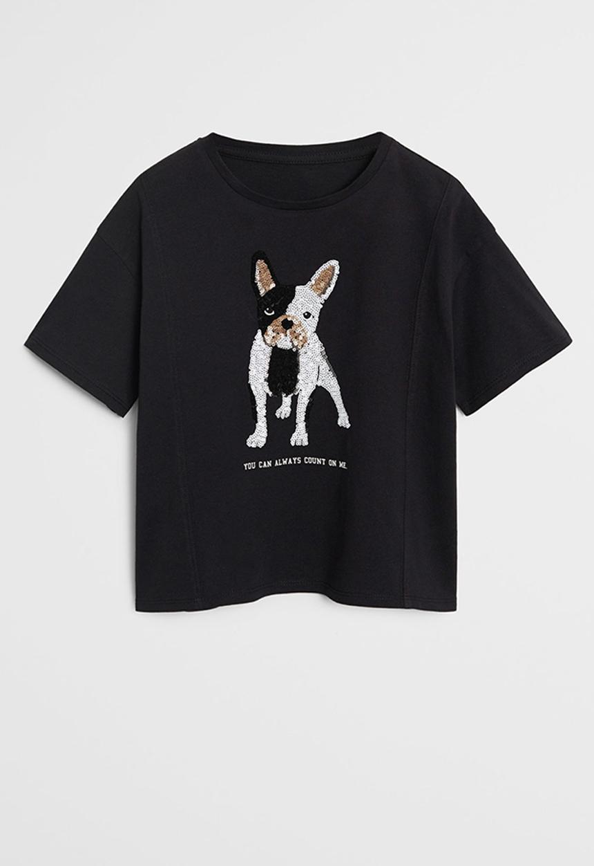 MANGO - Bull short sleeve tee - black