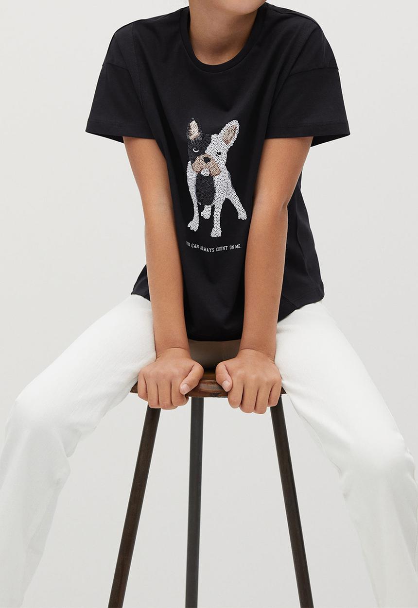 MANGO - Bull short sleeve tee - black