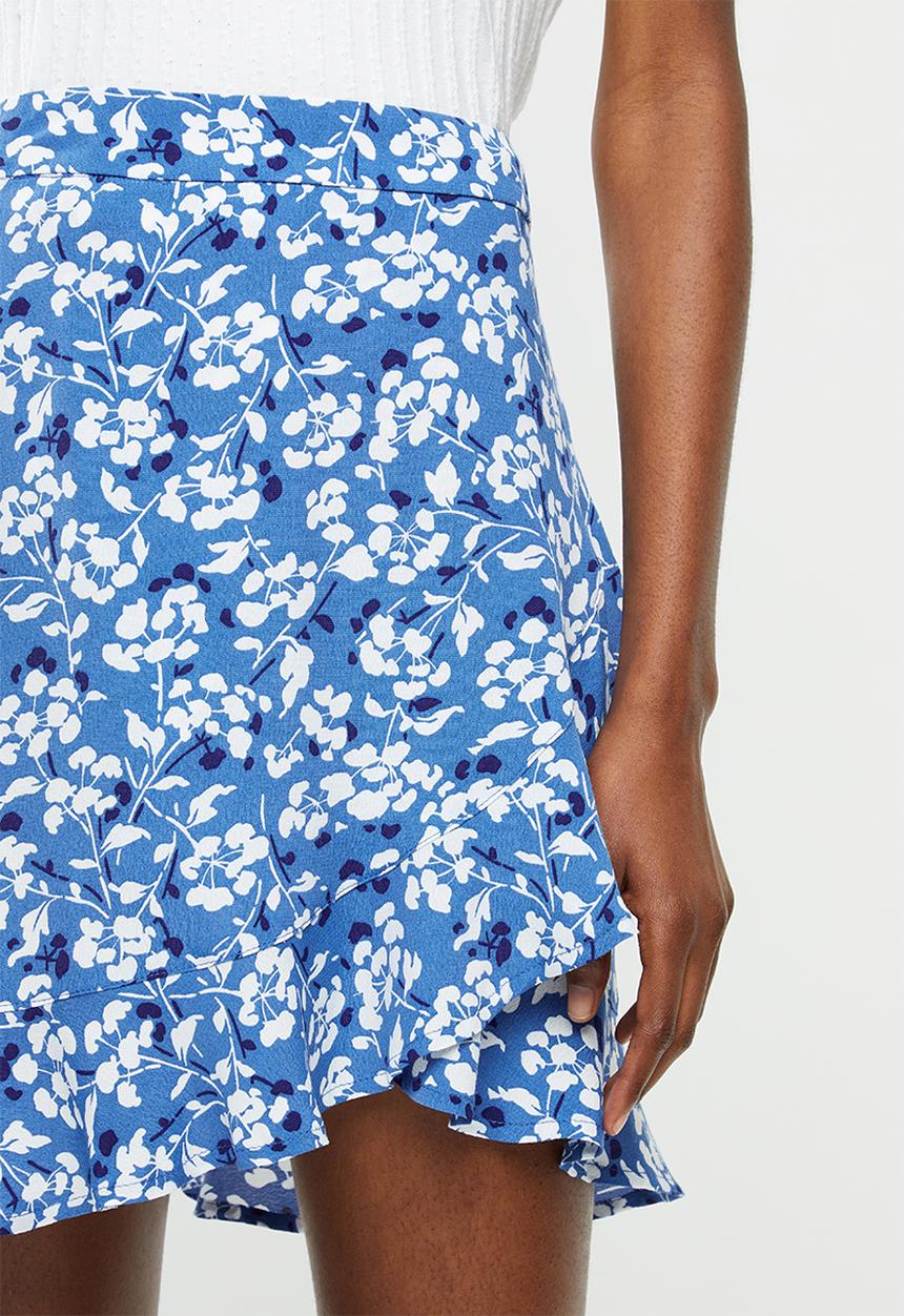 MANGO - Skirt delhi - blue & white