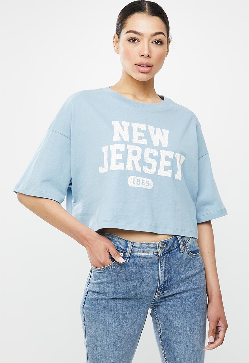 Cotton On - Chopped boyfriend tee - blue 