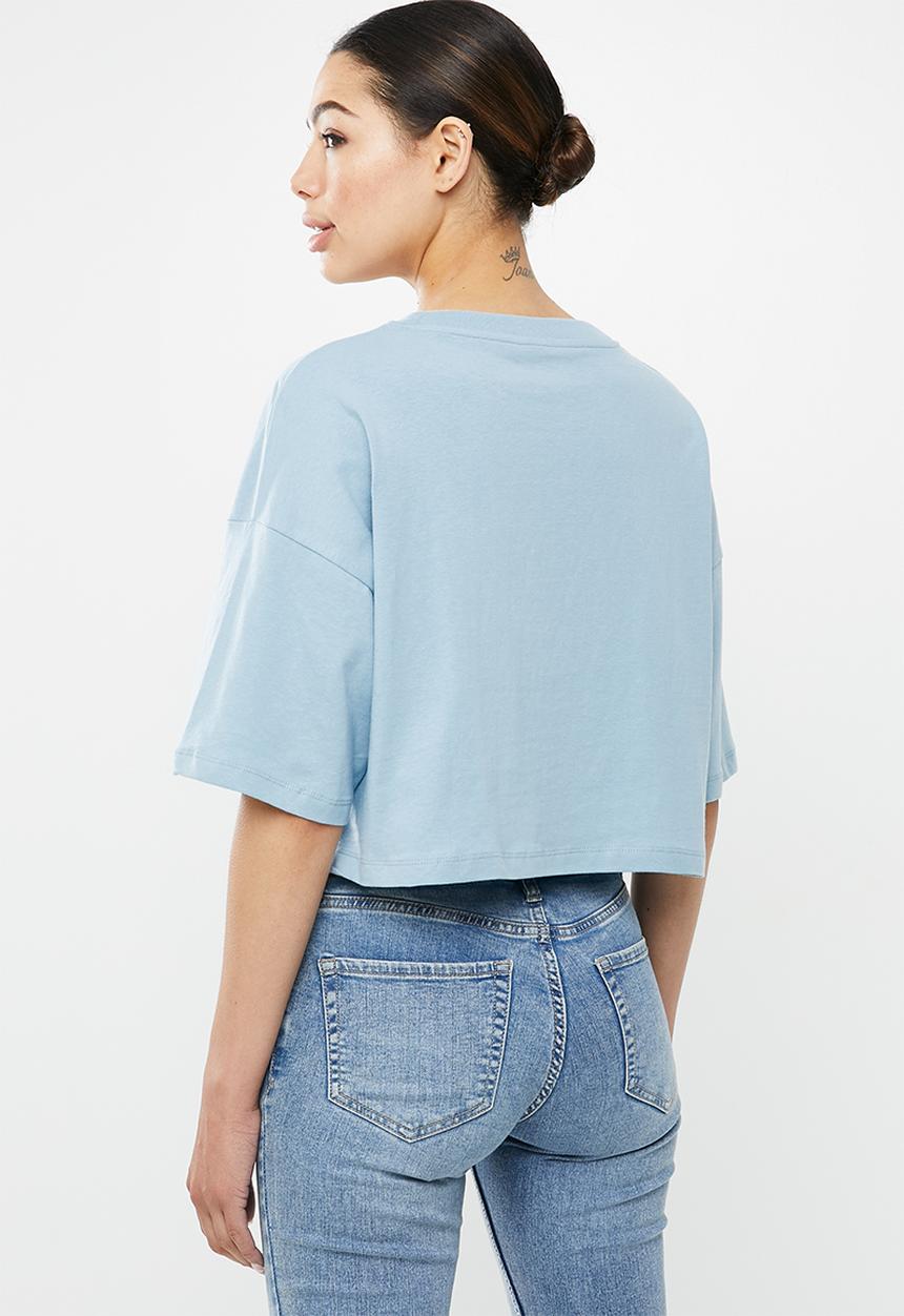 Cotton On - Chopped boyfriend tee - blue 