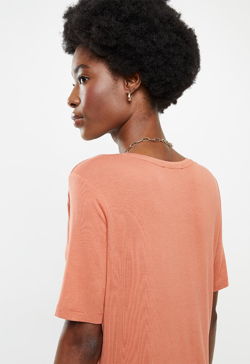 MANGO - Ribix T-shirt - rust
