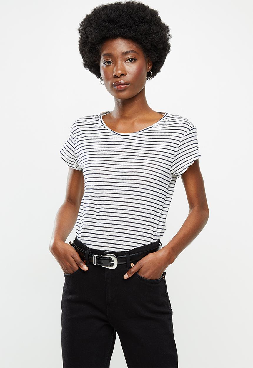 MANGO - Lisinno T-shirt - neutral & navy 