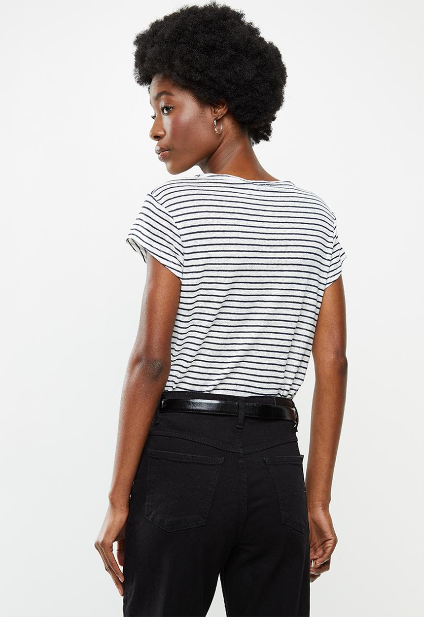 MANGO - Lisinno T-shirt - neutral & navy 