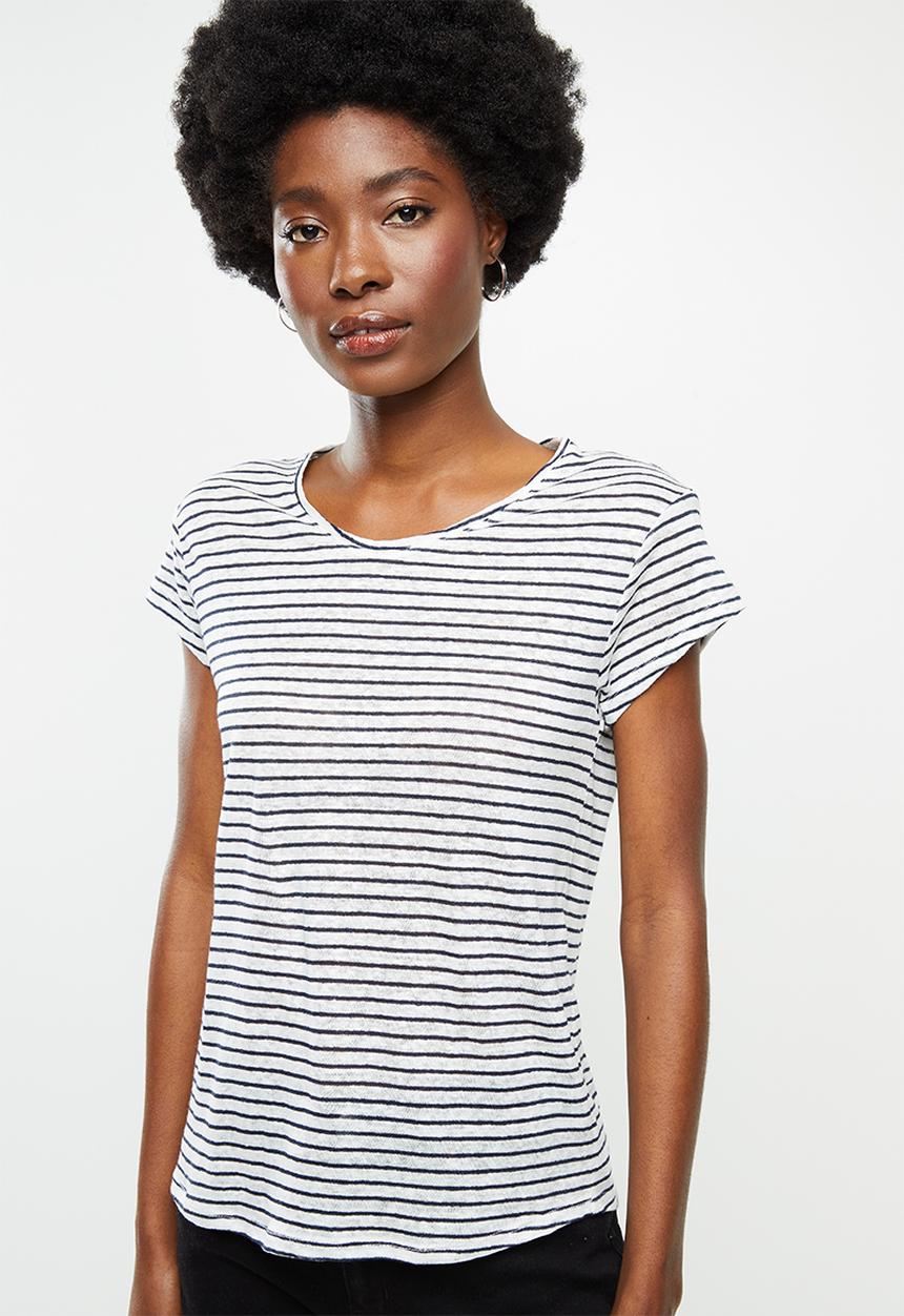 MANGO - Lisinno T-shirt - neutral & navy 