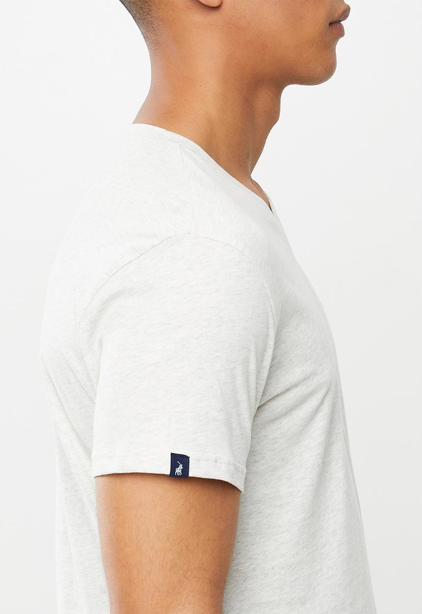 POLO - Michael v-neck tee - oatmel malenge