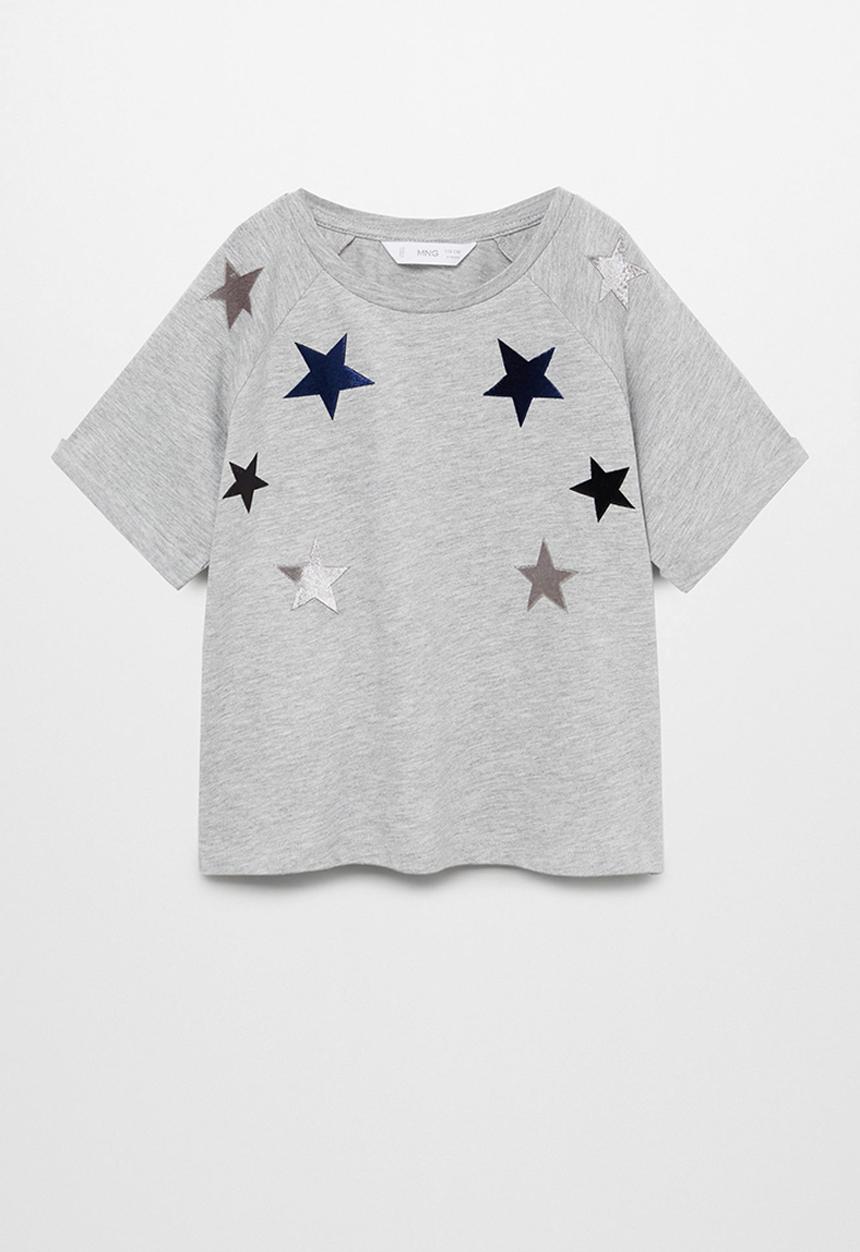MANGO - Velvet short sleeve tee - grey