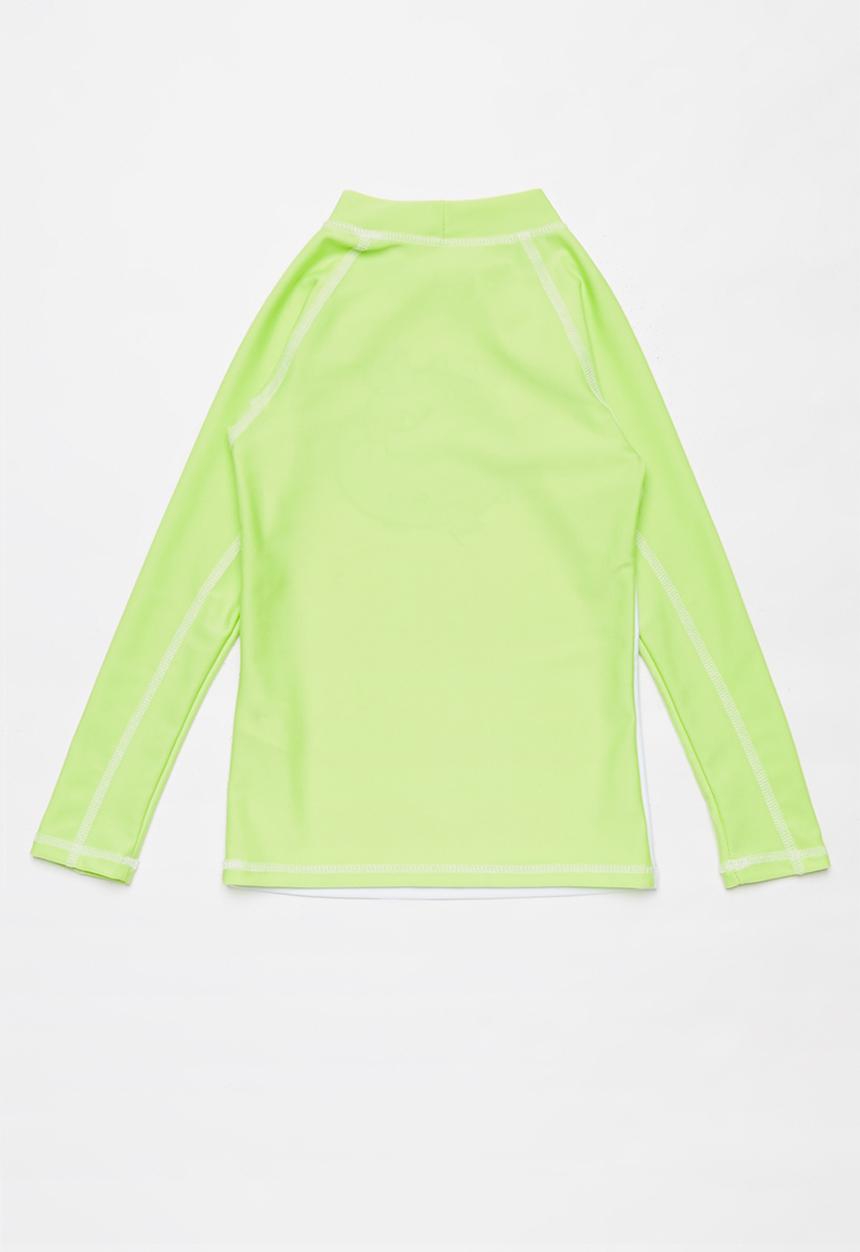 Pop Candy - Boys long sleeve rashvest - green & white