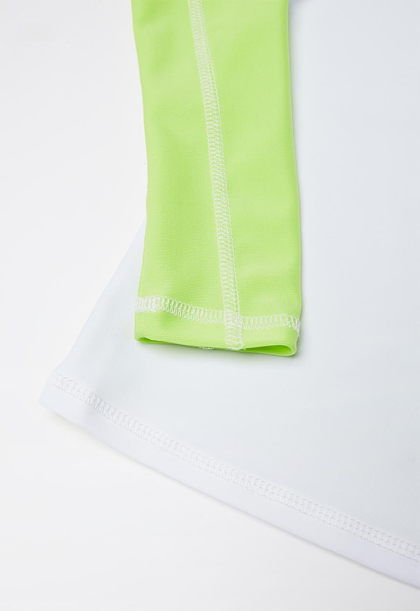 Pop Candy - Boys long sleeve rashvest - green & white