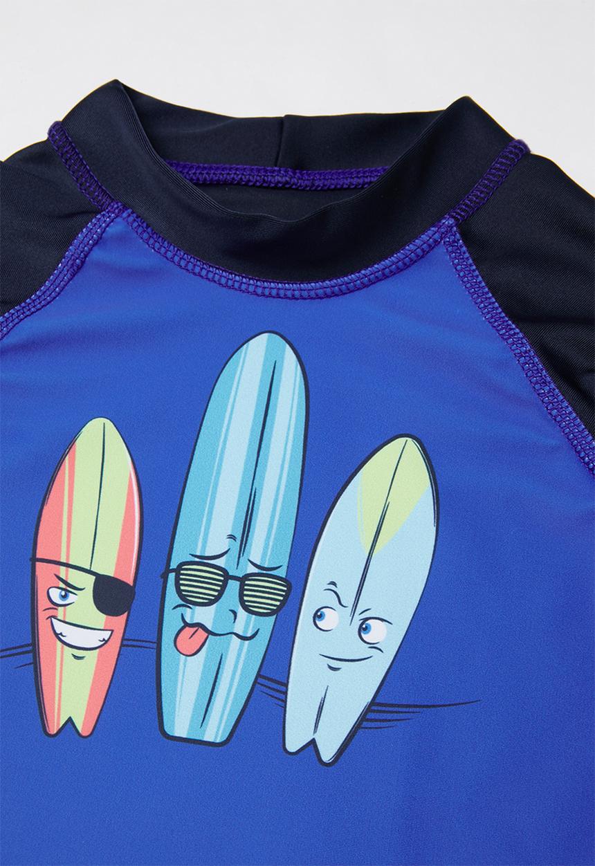 Pop Candy - Boys long sleeve rashvest - blue & black