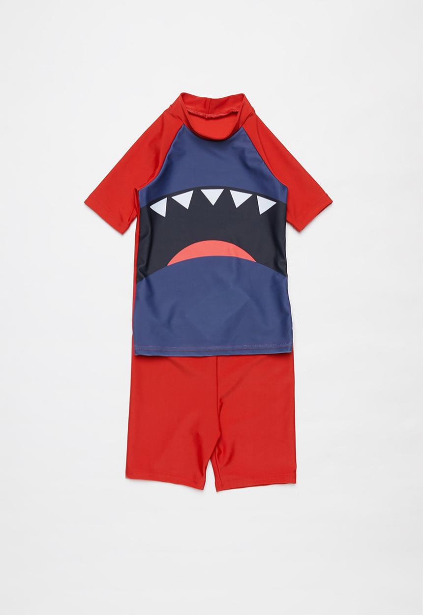 Pop Candy - Boys rashvest & shorts set - red & purple