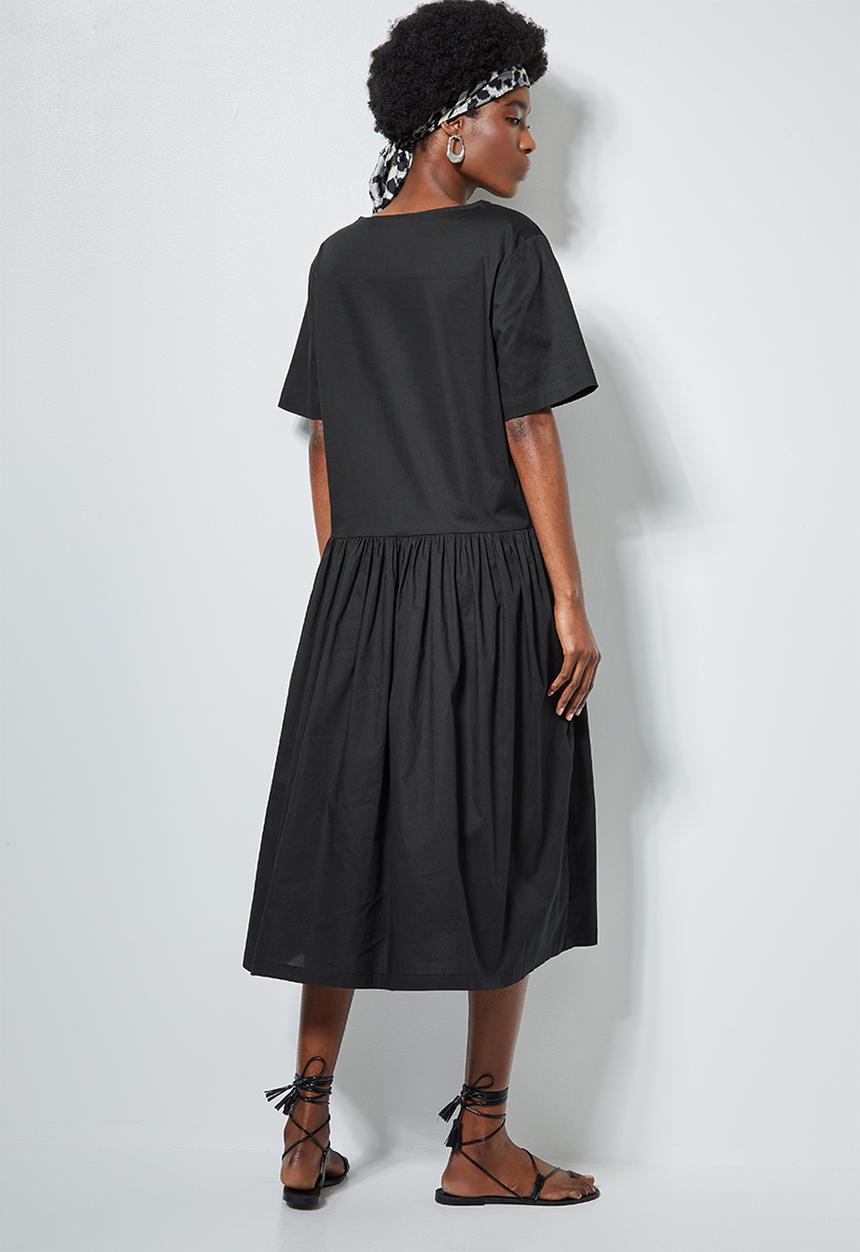 Superbalist - Dropped waist pocket detail midi - black