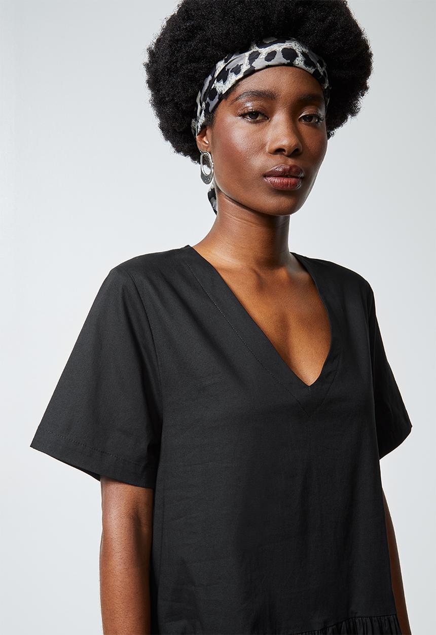 Superbalist - Dropped waist pocket detail midi - black