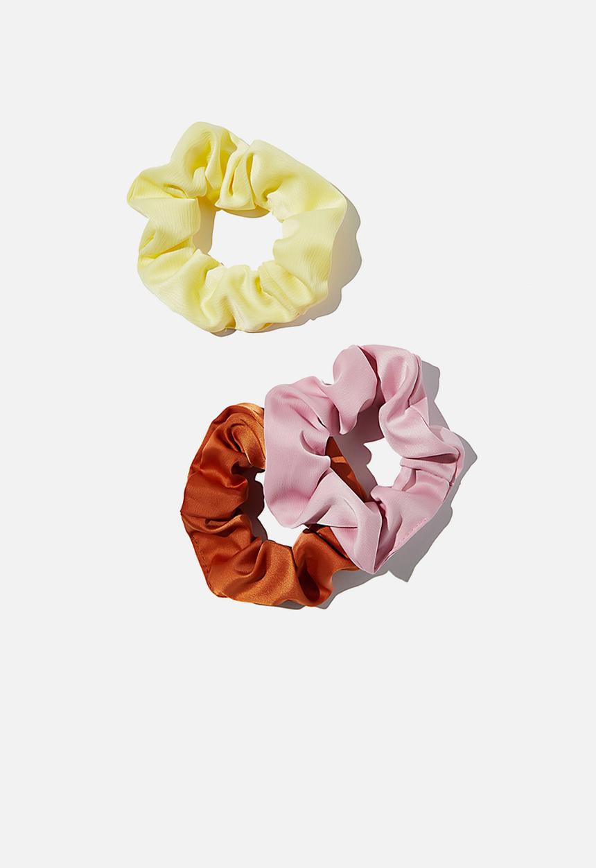 Rubi - 3 Pack scrunchies - lemon copper lilac trio