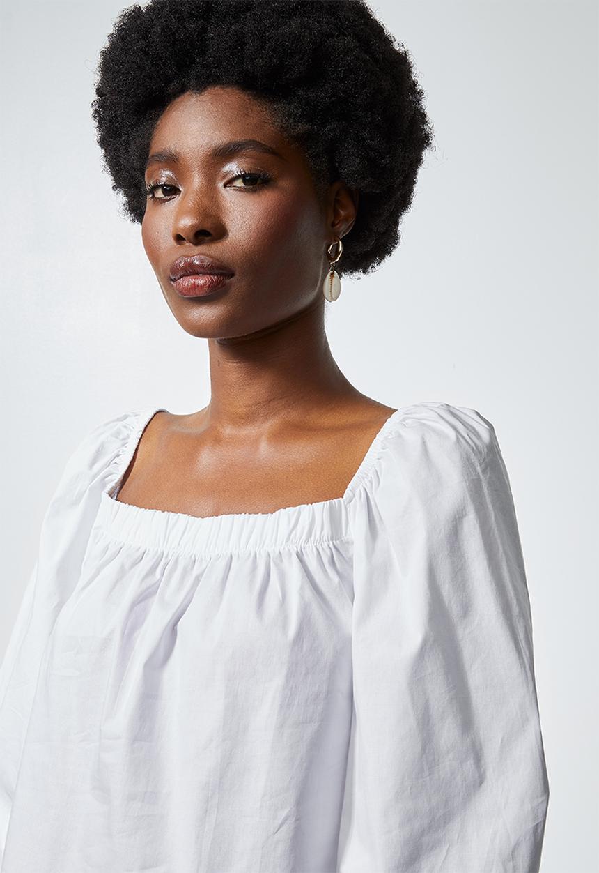 Superbalist - Poplin squareneck shell - white