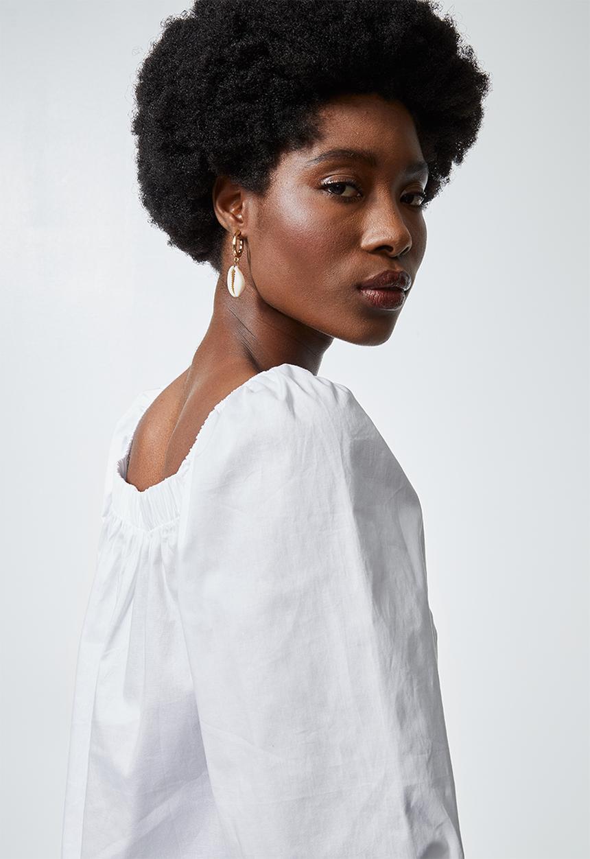 Superbalist - Poplin squareneck shell - white