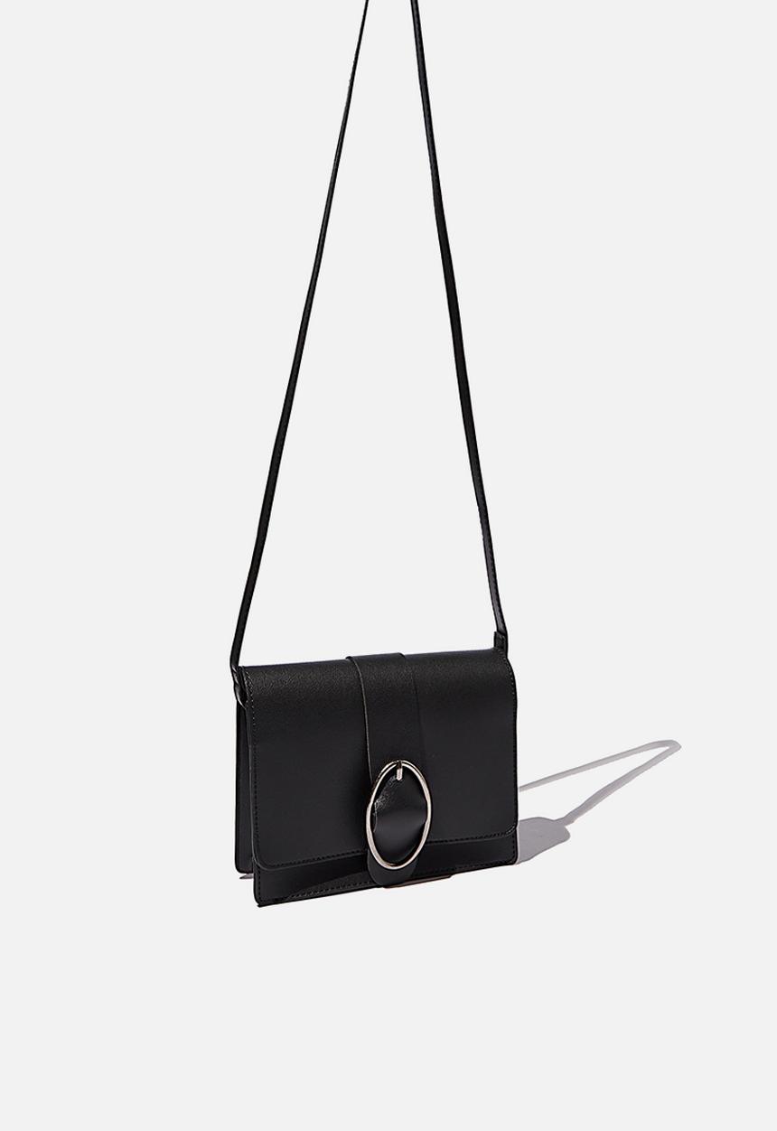 Rubi - Buckle cross body bag - black