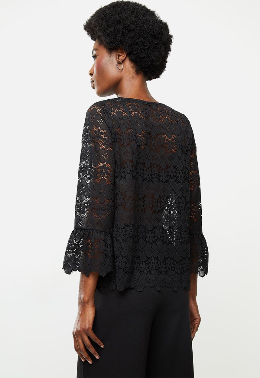 Jacqueline de Yong - New blond lace blouse - black