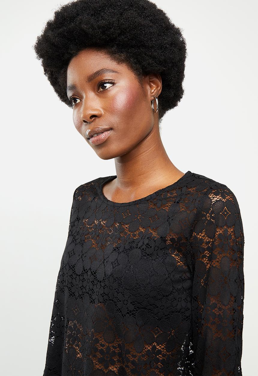 Jacqueline de Yong - New blond lace blouse - black