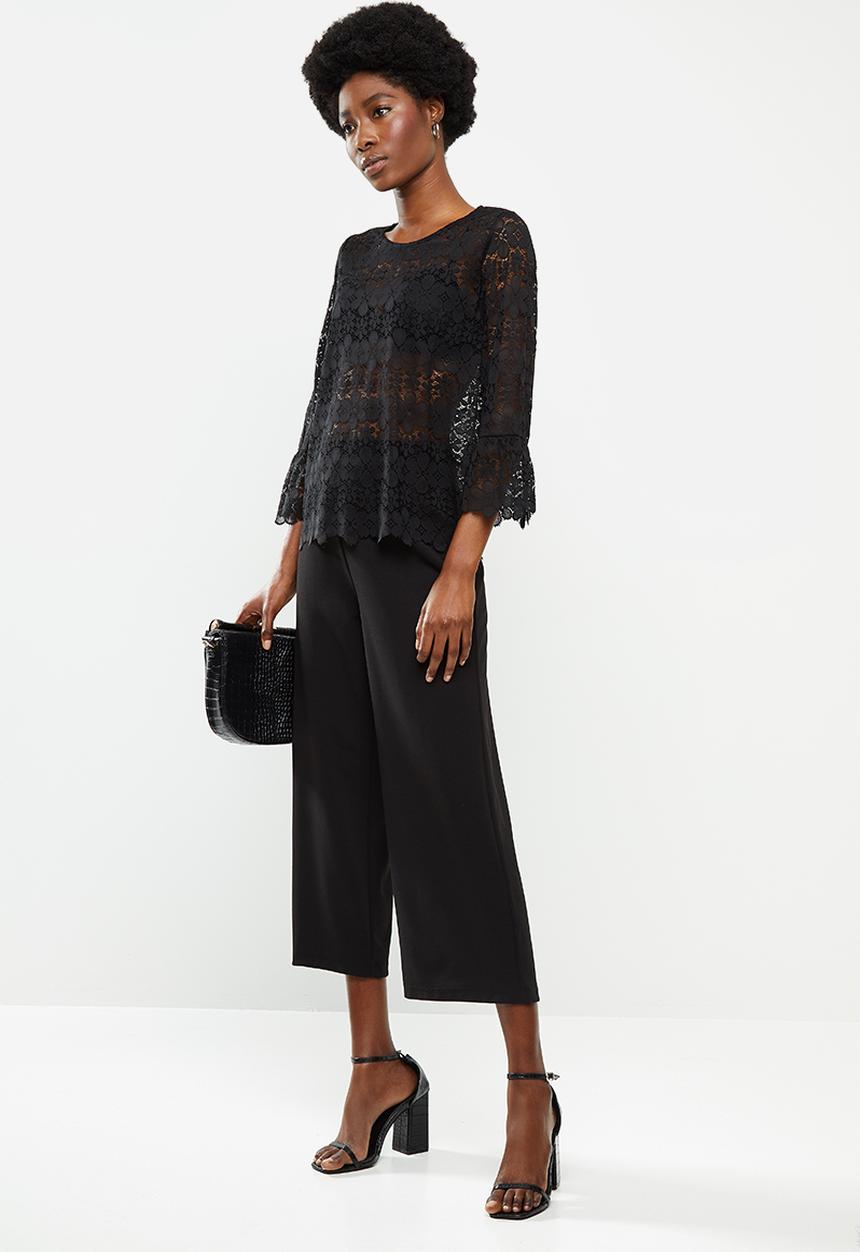 Jacqueline de Yong - New blond lace blouse - black