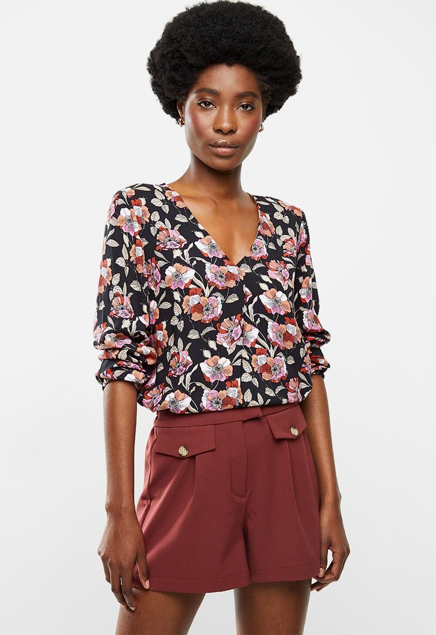 Jacqueline de Yong - Starr life long sleeve top woven - multi 