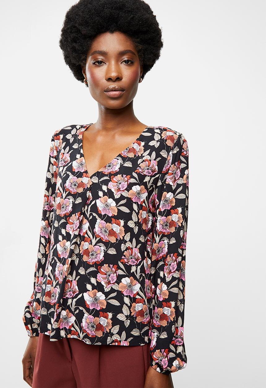 Jacqueline de Yong - Starr life long sleeve top woven - multi 