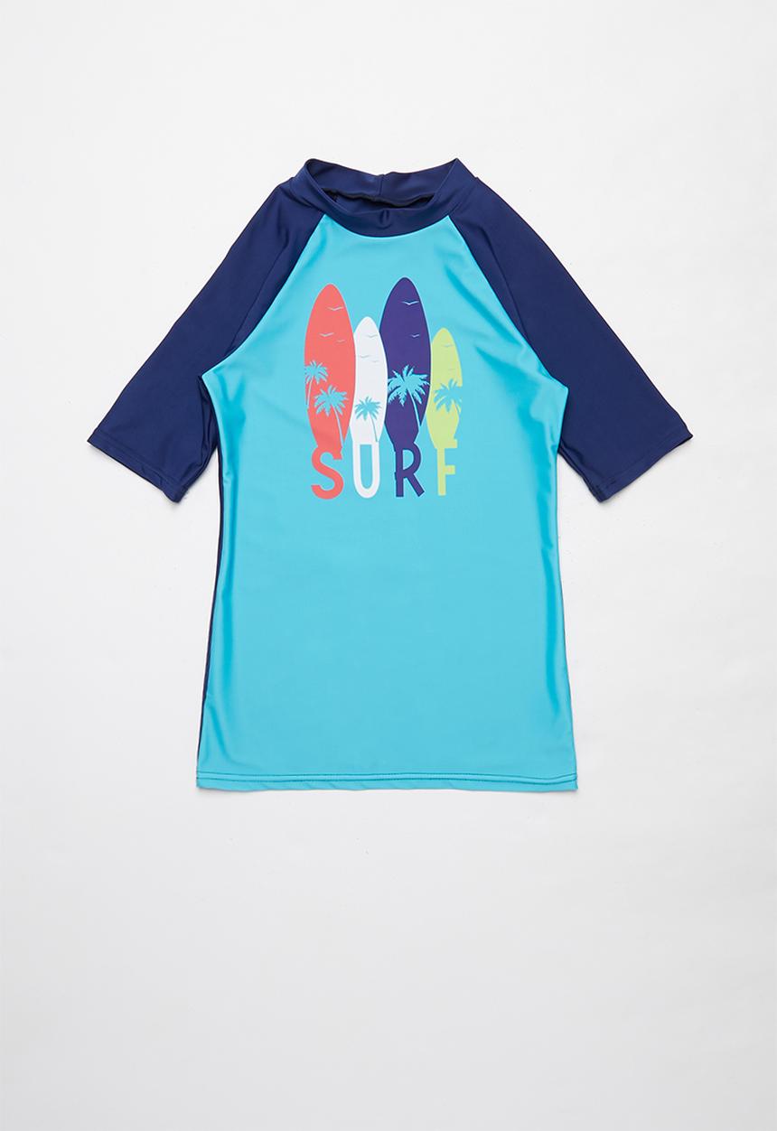 Rebel Republic - Tween boys printed rashvest - blue