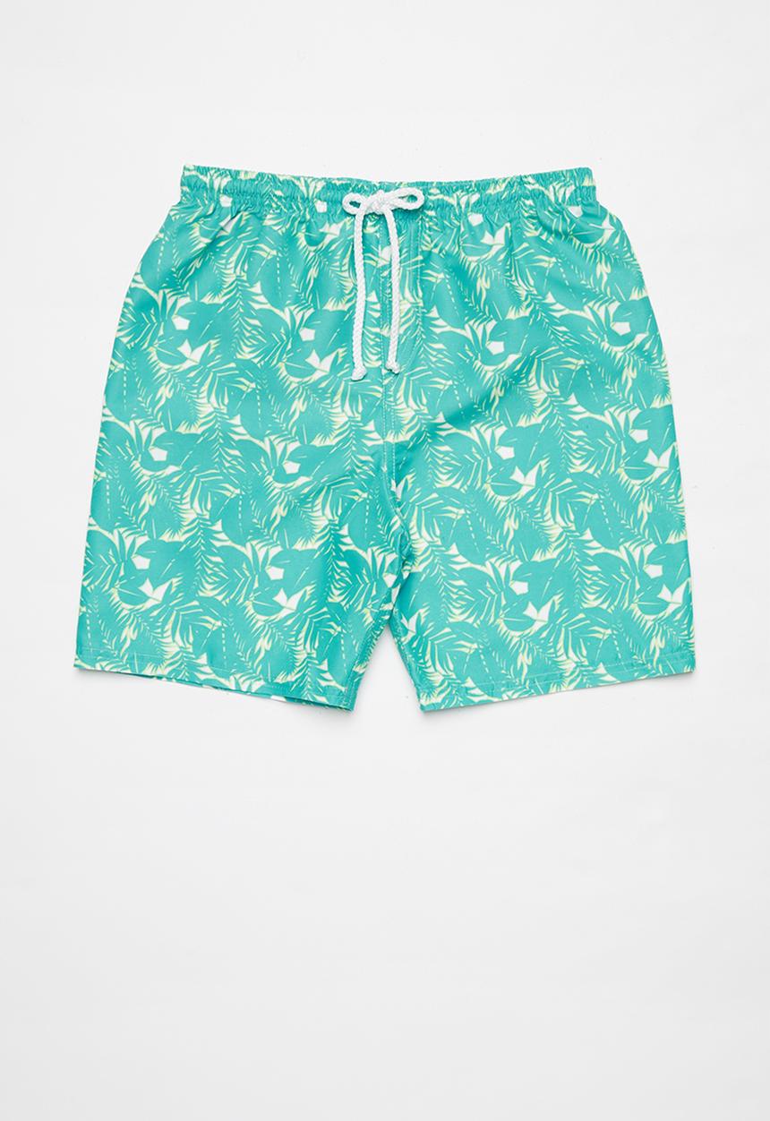 Rebel Republic - Tween boys board  shorts - turquoise & yellow 