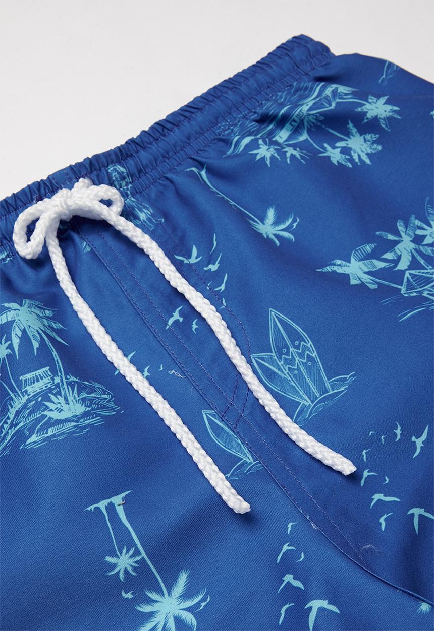 Rebel Republic - Tween boys printed board shorts - blue