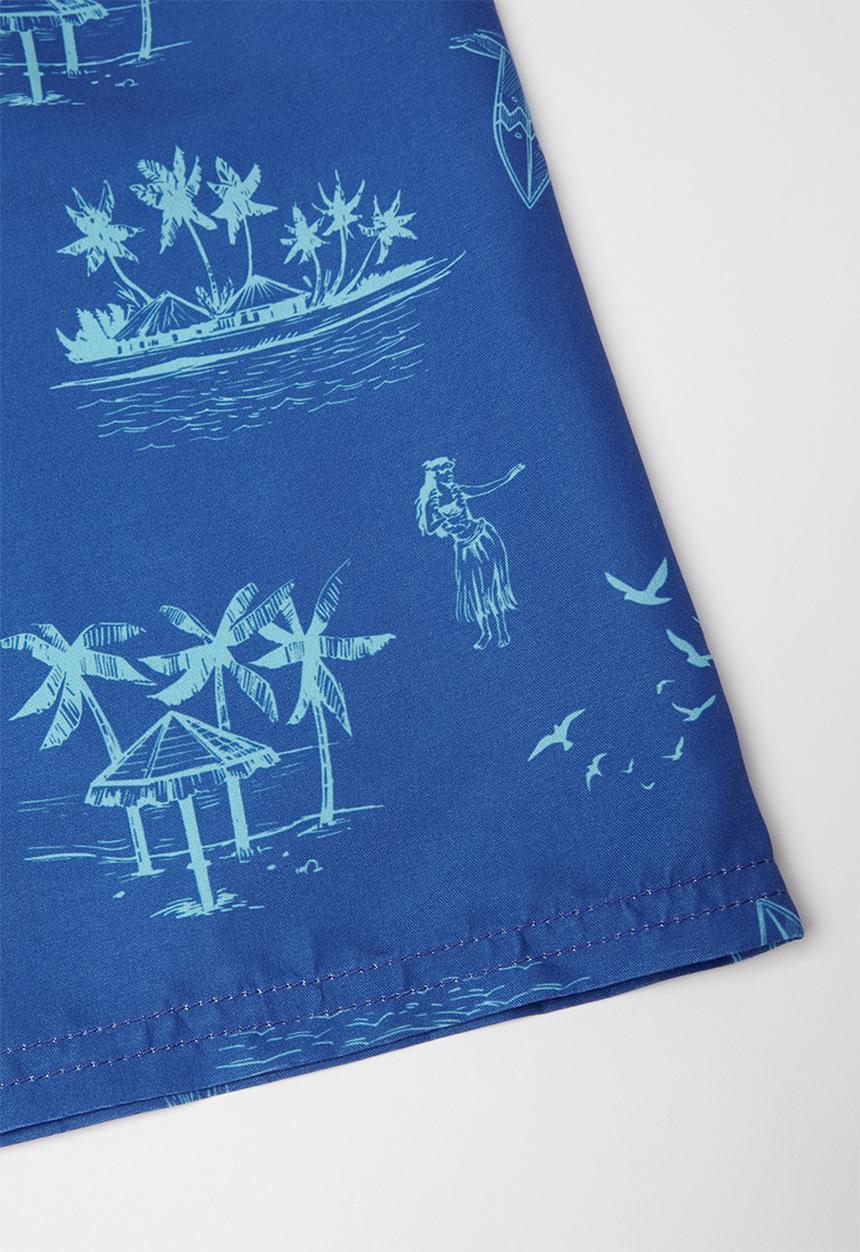 Rebel Republic - Tween boys printed board shorts - blue