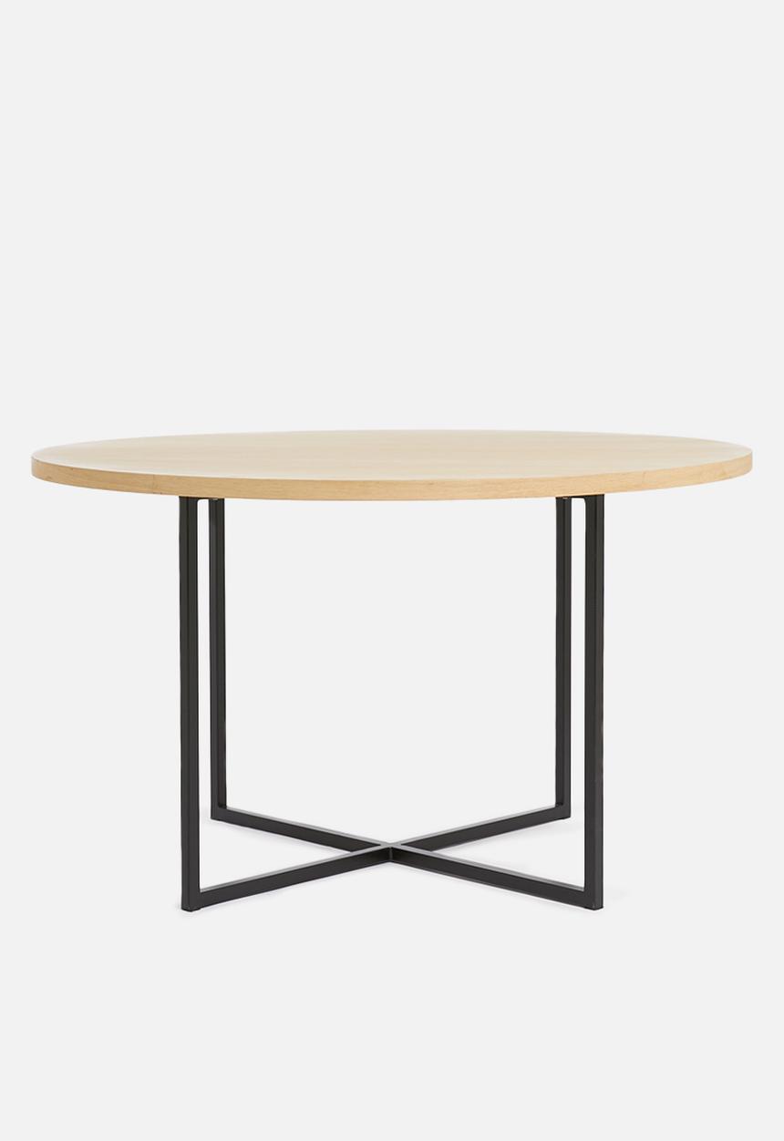 Sixth Floor - Round oak veneer dining table - natural