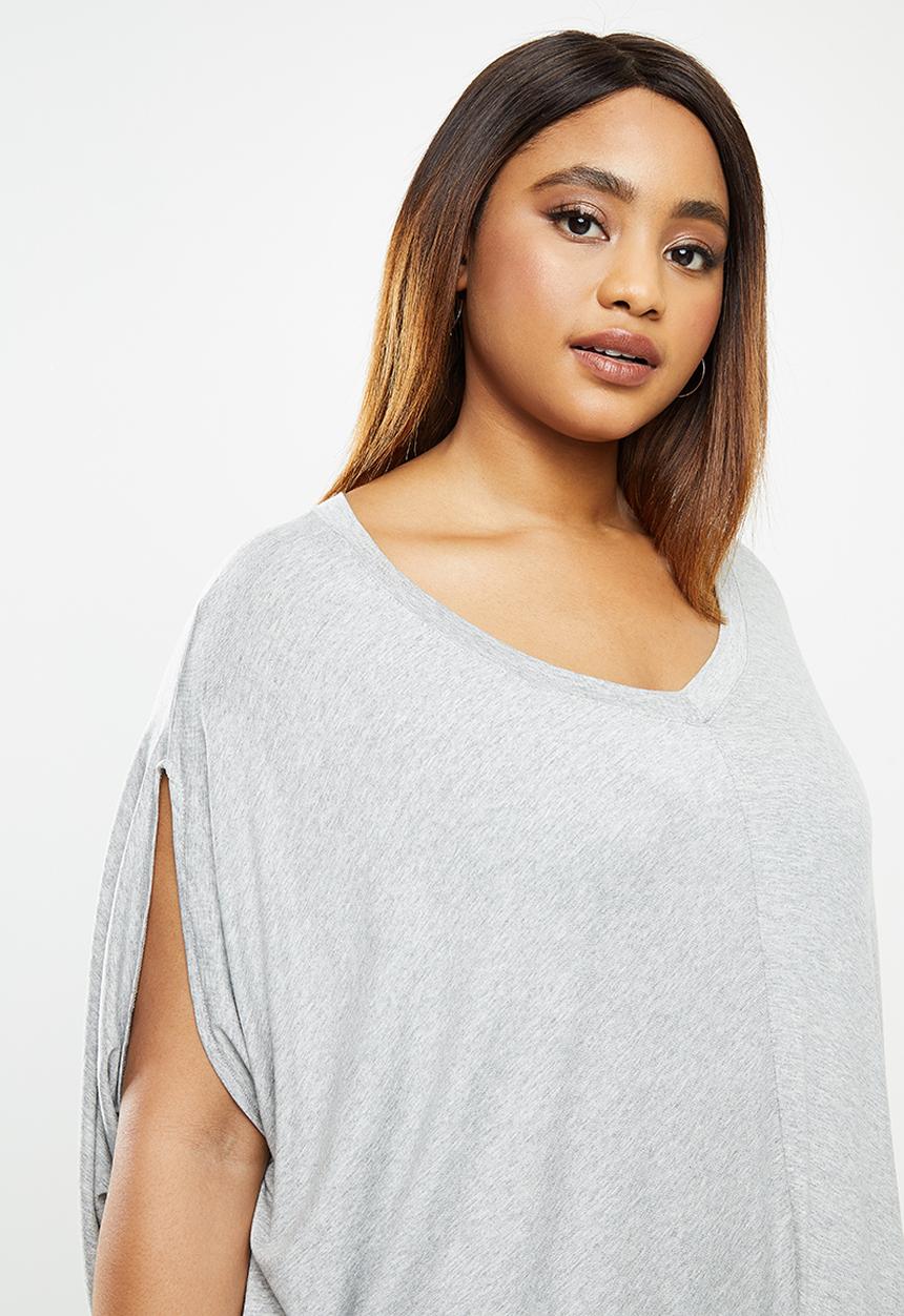 edit Plus - Easy fit drape dress - grey