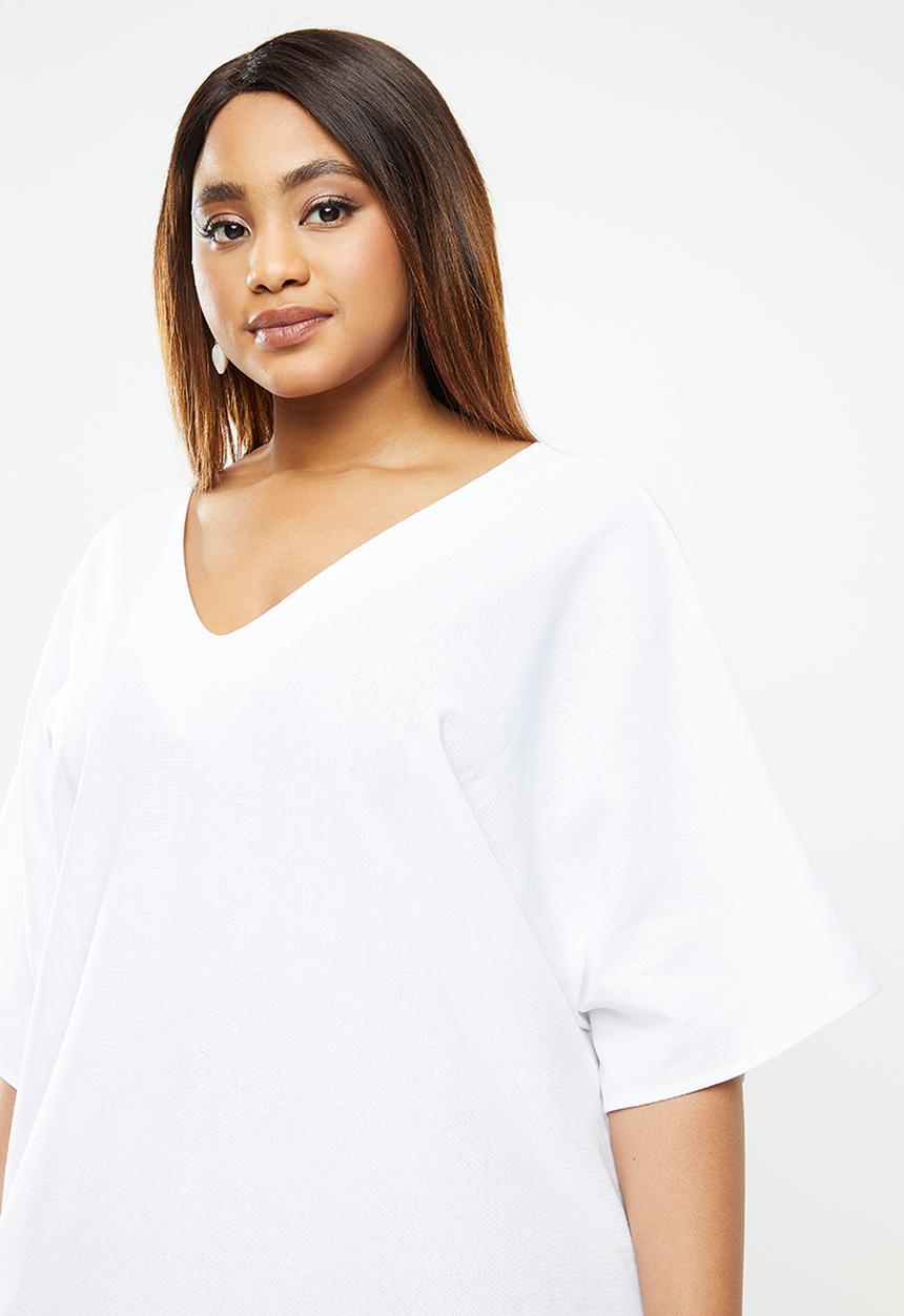 edit Plus - Midi tunic dress - white